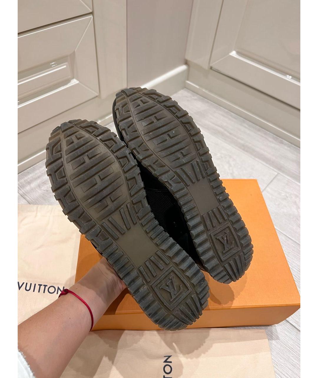 LOUIS VUITTON Черные кожаные кроссовки, фото 5