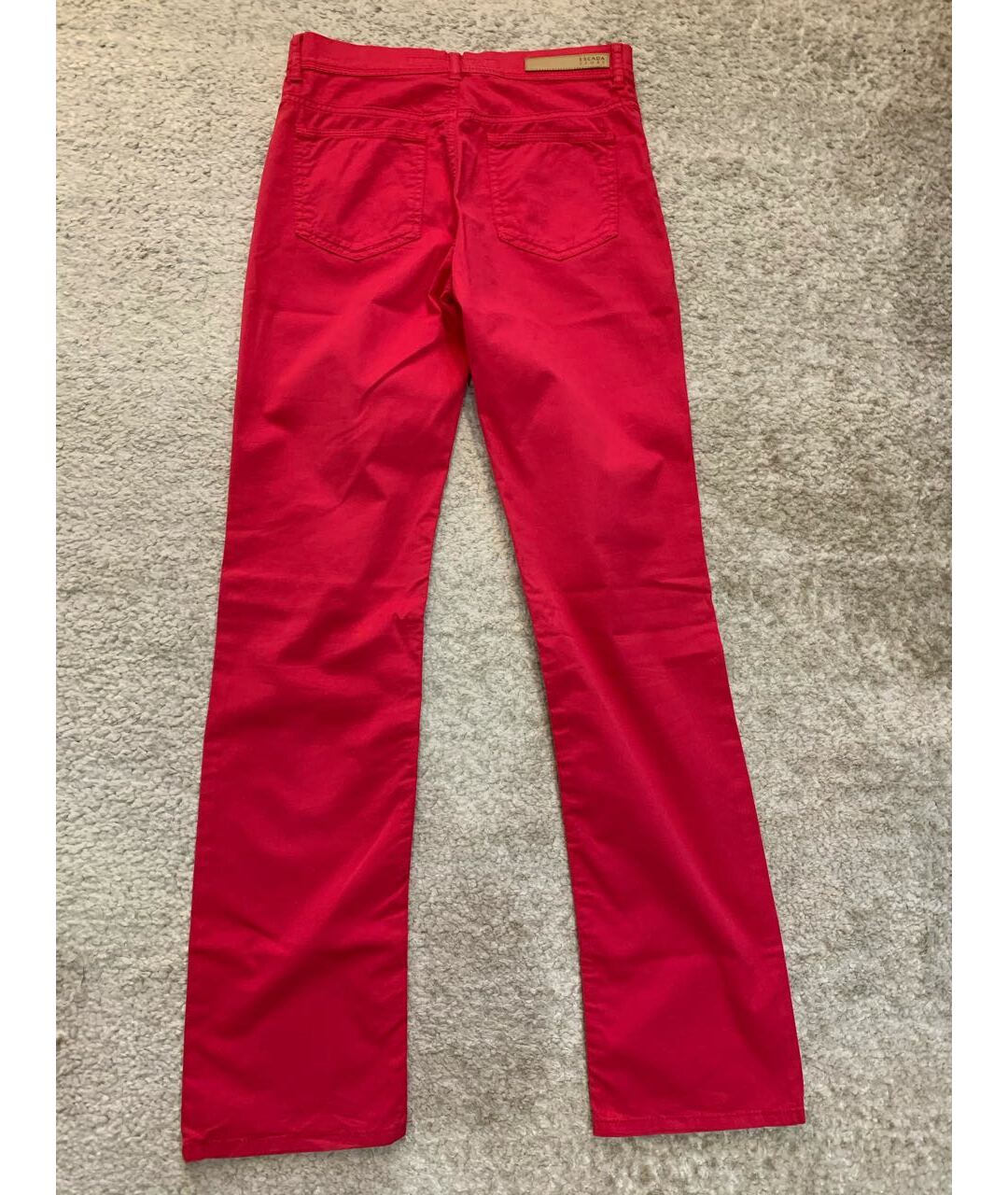ESCADA Розовые хлопко-эластановые прямые брюки, фото 2
