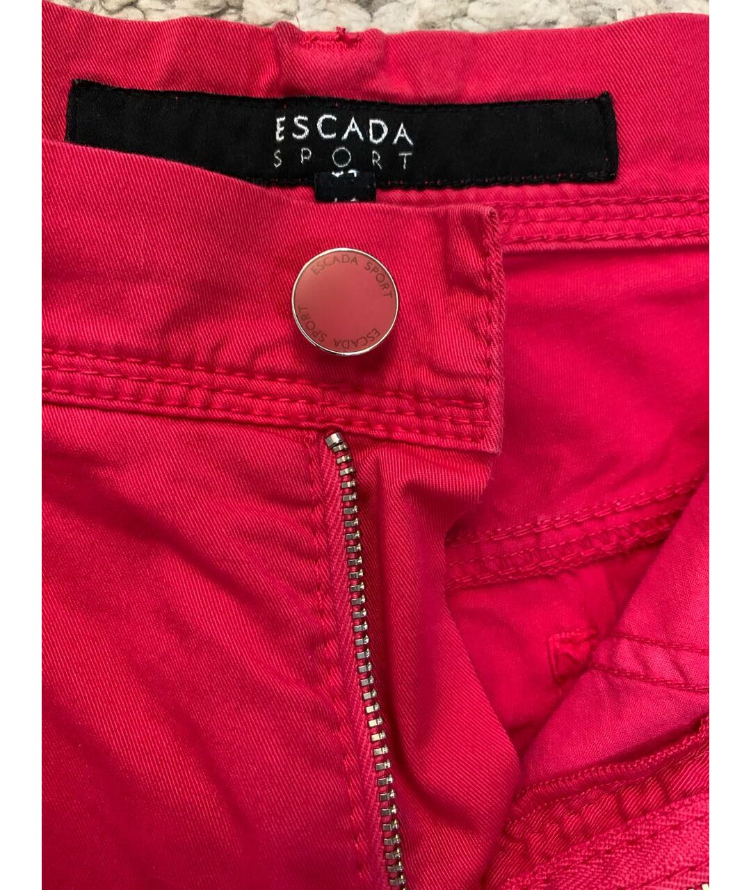 ESCADA Розовые хлопко-эластановые прямые брюки, фото 3