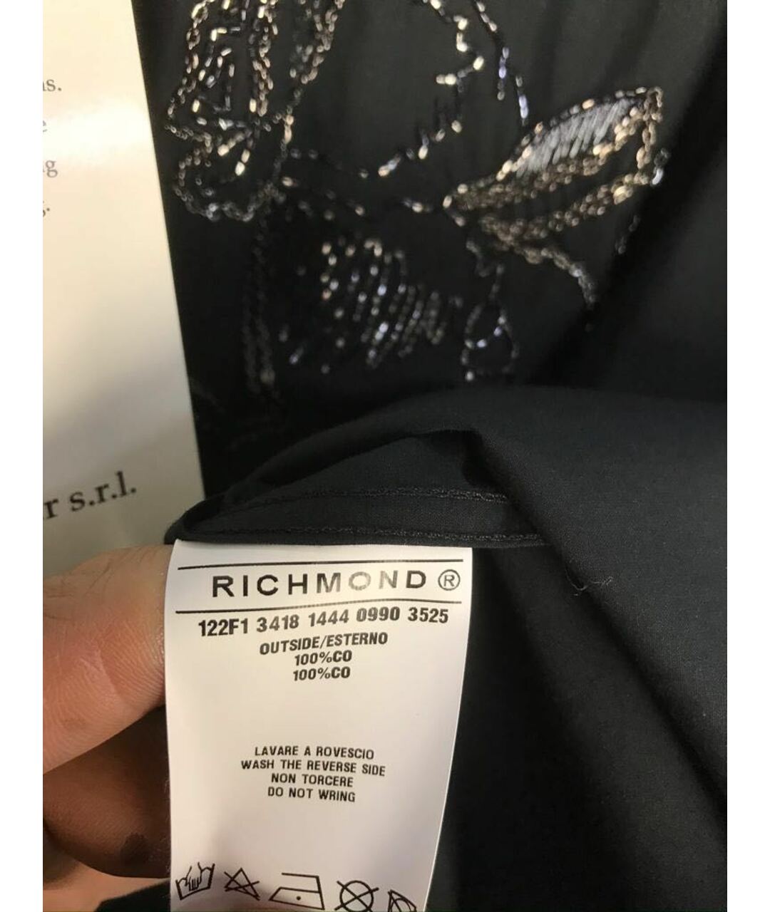 JOHN RICHMOND Черная хлопковая кэжуал рубашка, фото 3