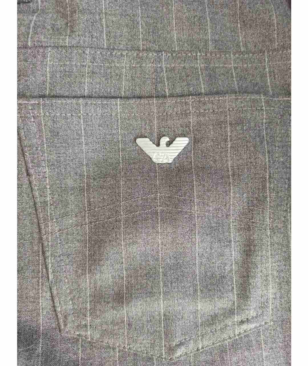 GIORGIO ARMANI Антрацитовые кашемировые прямые брюки, фото 6