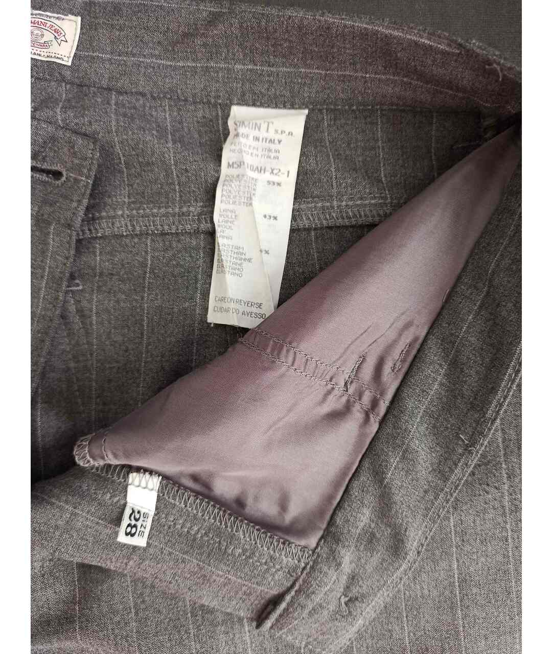 GIORGIO ARMANI Антрацитовые кашемировые прямые брюки, фото 4