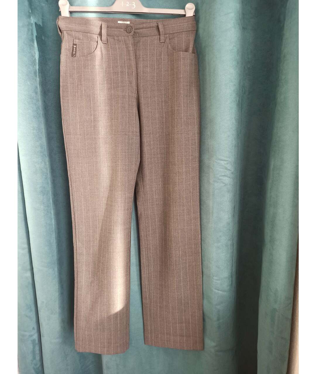 GIORGIO ARMANI Антрацитовые кашемировые прямые брюки, фото 7