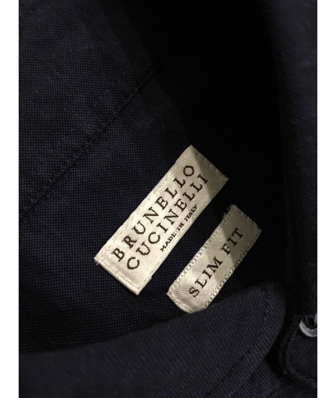 BRUNELLO CUCINELLI Темно-синяя хлопковая кэжуал рубашка, фото 5