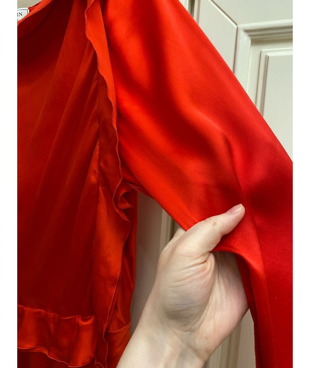 LANVIN Красное шелковое вечернее платье, фото 7