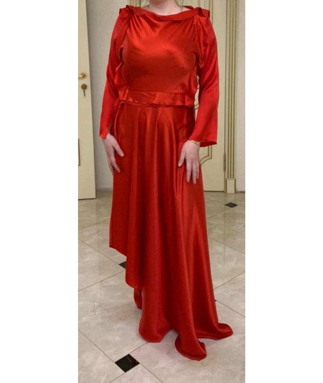 LANVIN Красное шелковое вечернее платье, фото 8