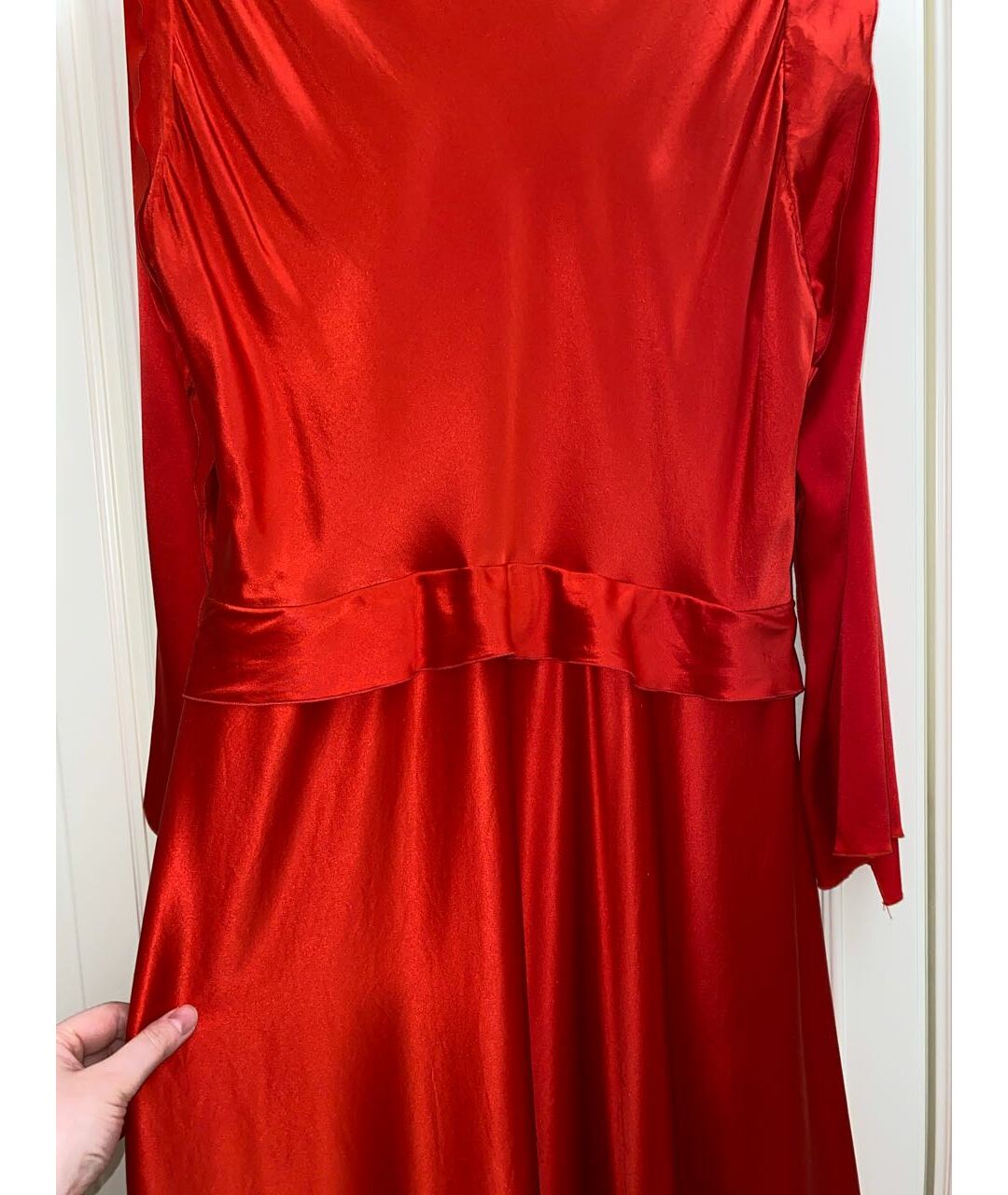 LANVIN Красное шелковое вечернее платье, фото 5
