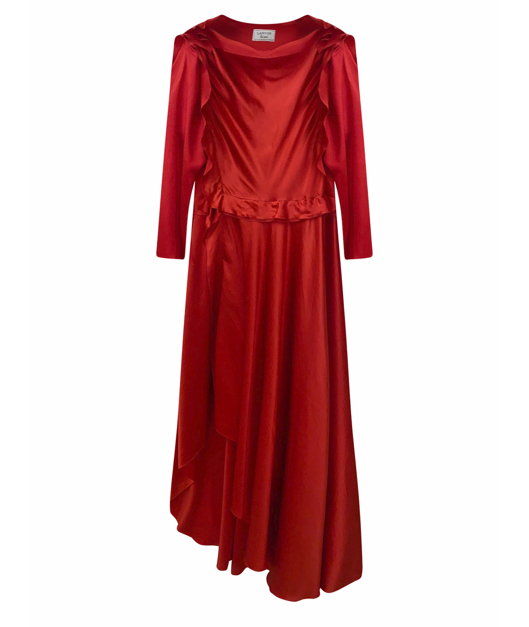 LANVIN Красное шелковое вечернее платье, фото 1