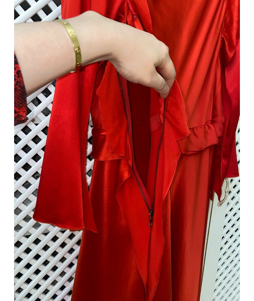 LANVIN Красное шелковое вечернее платье, фото 4