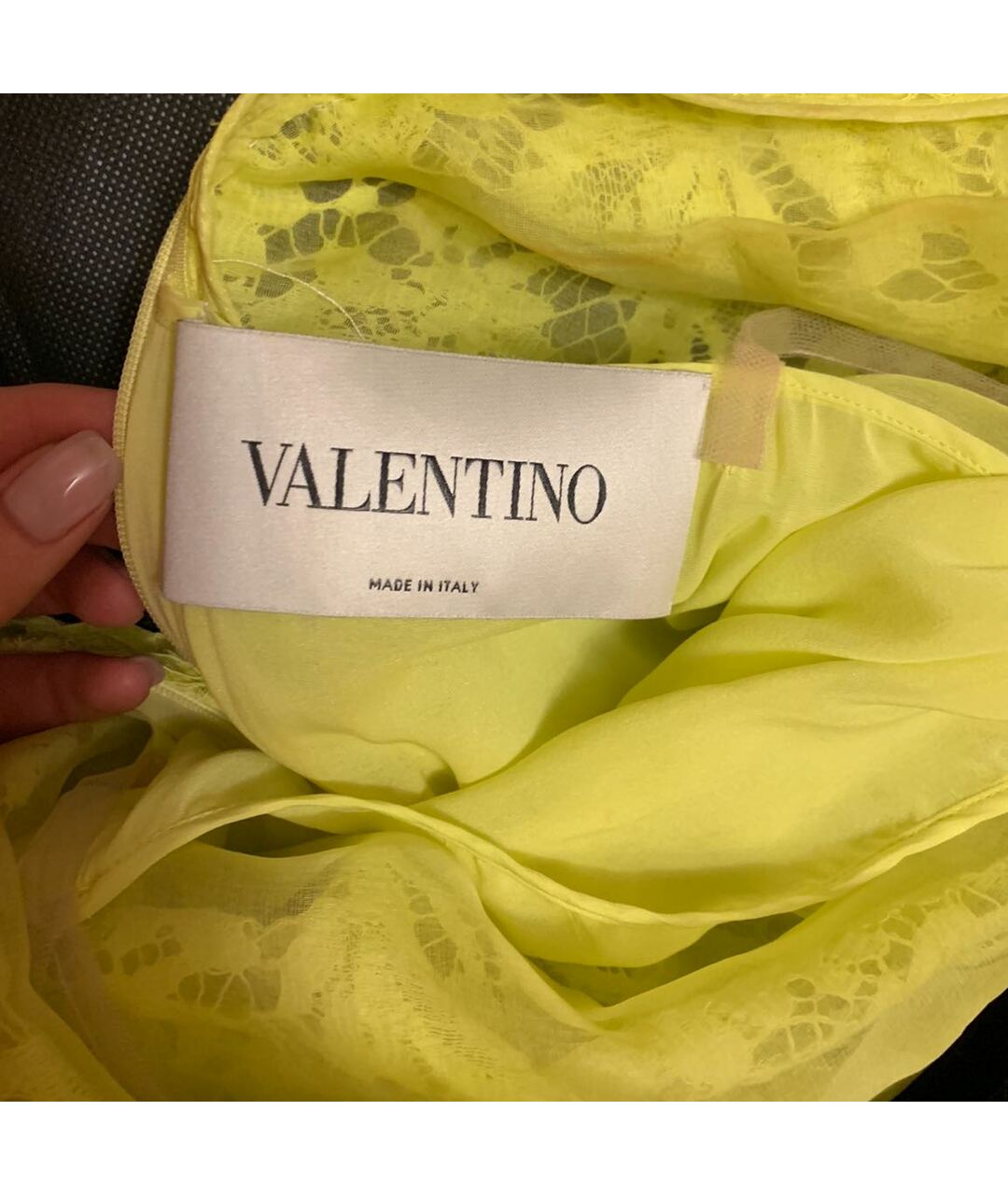 VALENTINO Желтое кружевное вечернее платье, фото 3