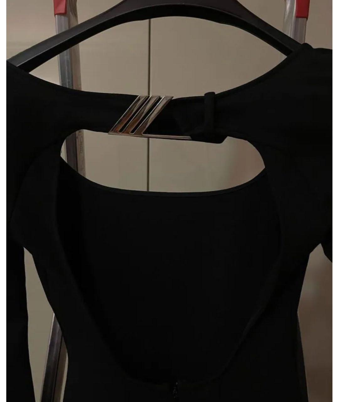 THE ATTICO Черное вискозное вечернее платье, фото 5