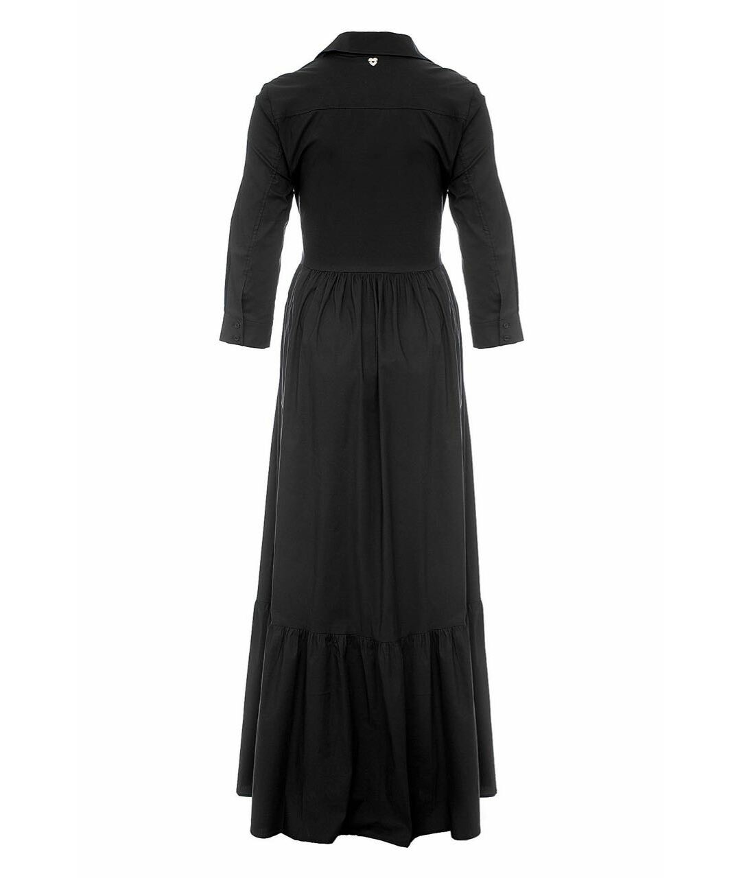 TWIN-SET Черное хлопковое повседневное платье, фото 4