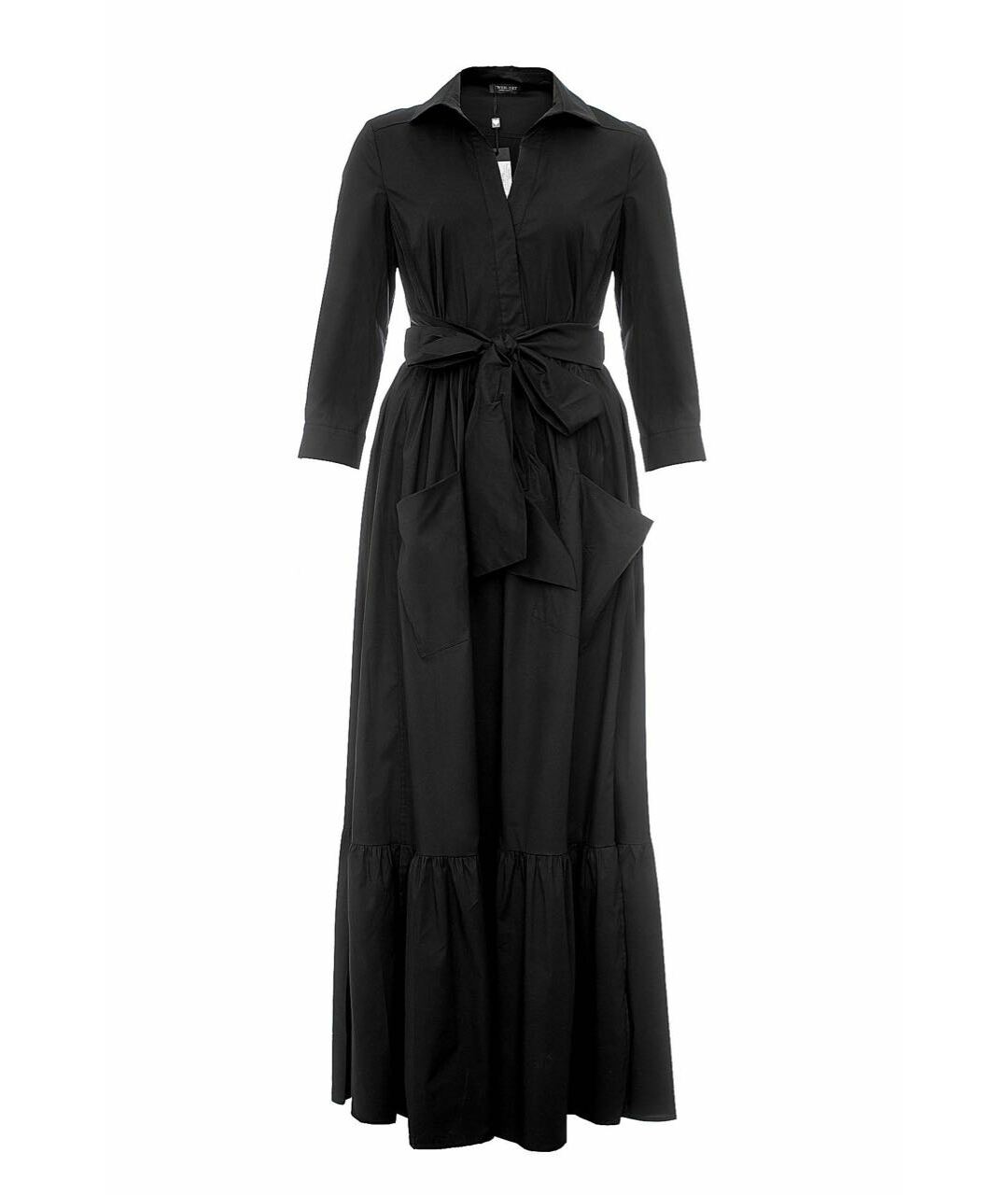 TWIN-SET Черное хлопковое повседневное платье, фото 1