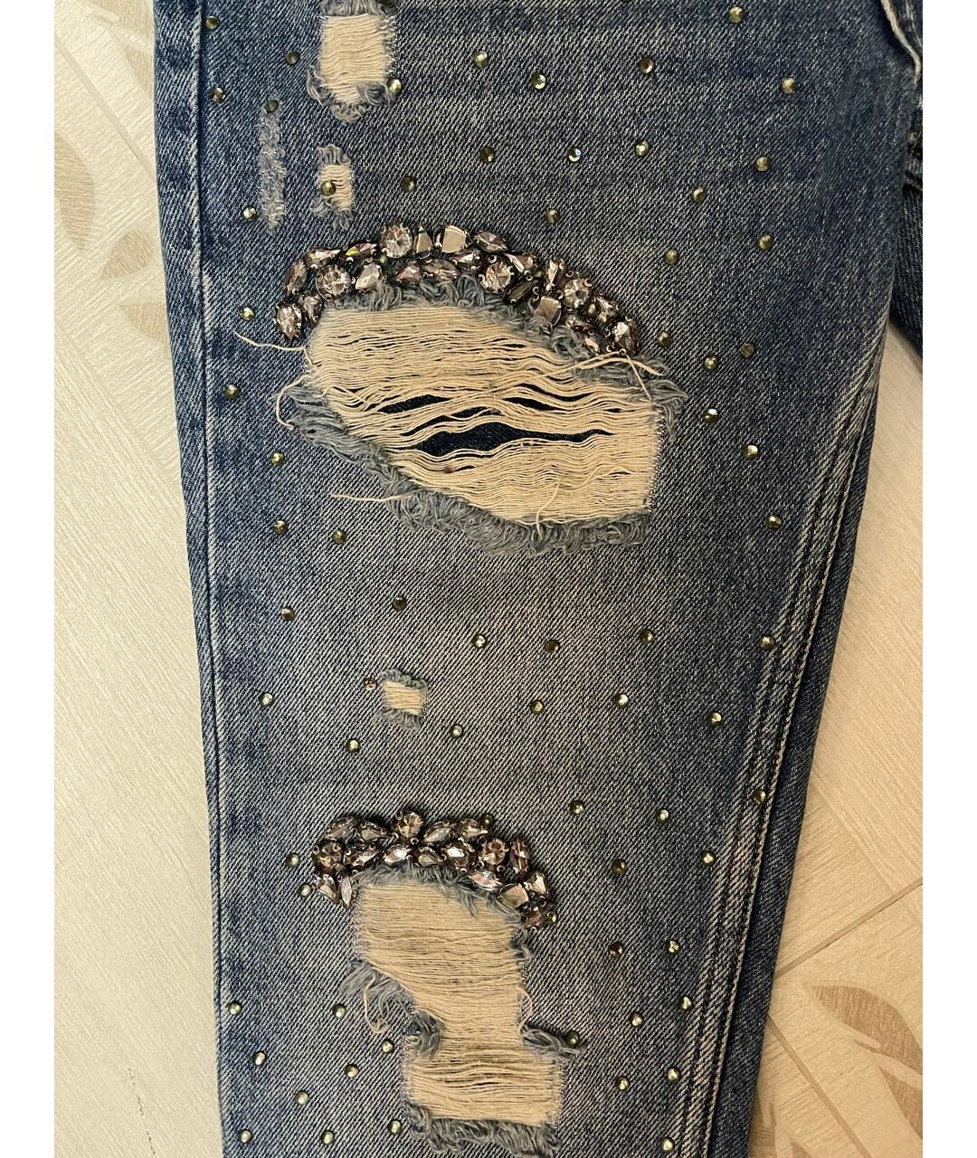 LIU JO Голубые хлопковые джинсы слим, фото 4