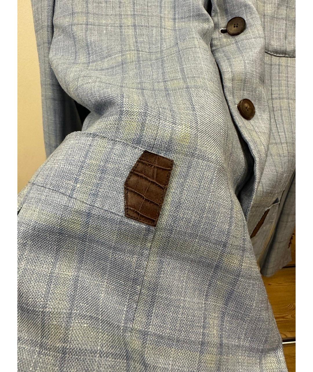 SARTORIA CASTANGIA Голубой шерстяной пиджак, фото 4