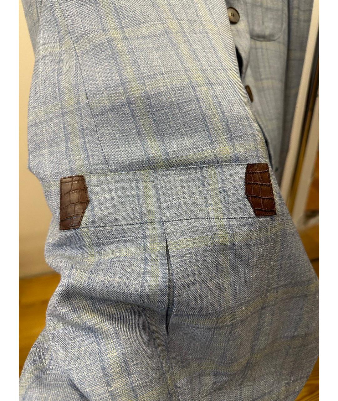 SARTORIA CASTANGIA Голубой шерстяной пиджак, фото 5
