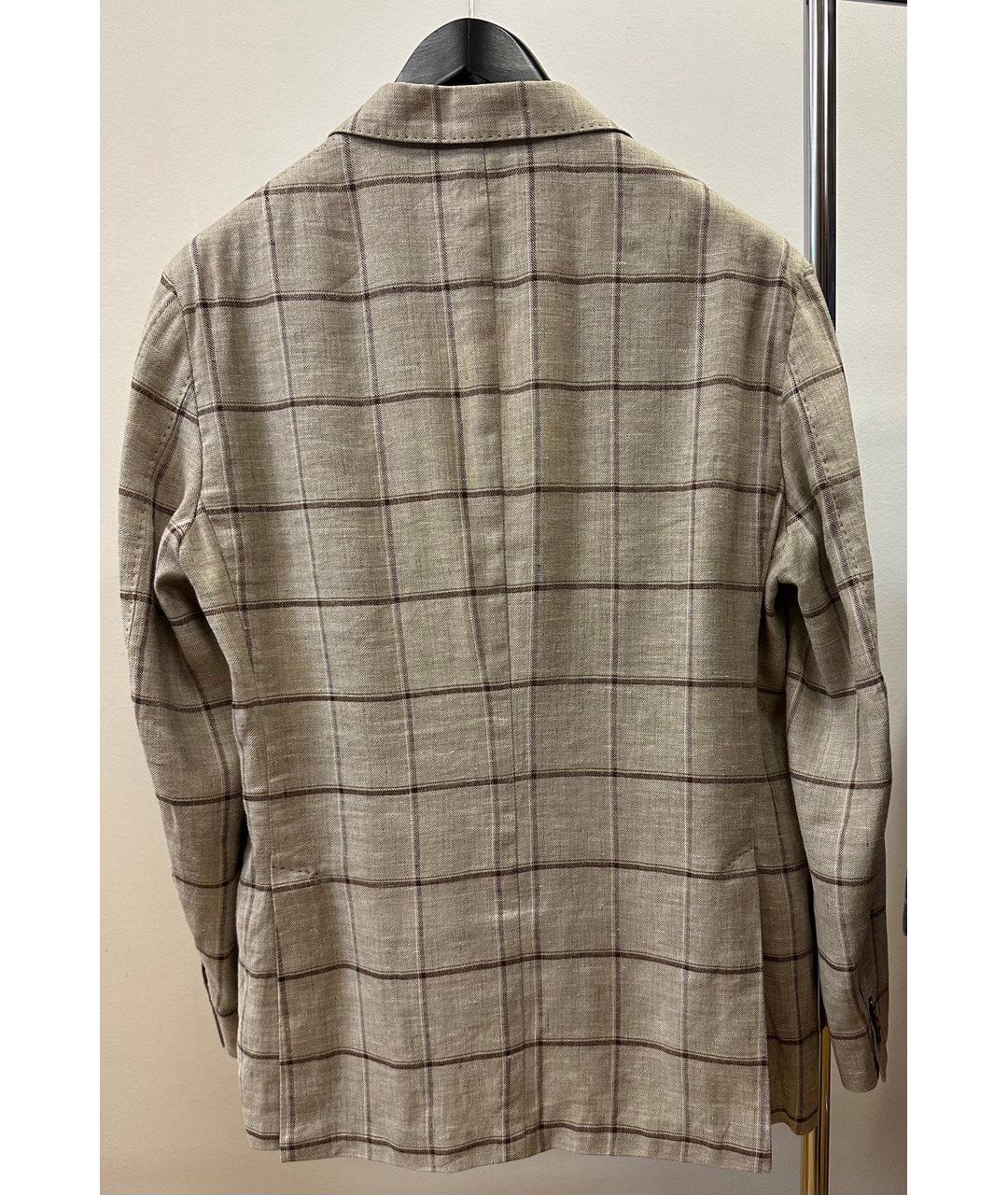 LUCIANO BARBERA Бежевый льняной пиджак, фото 2