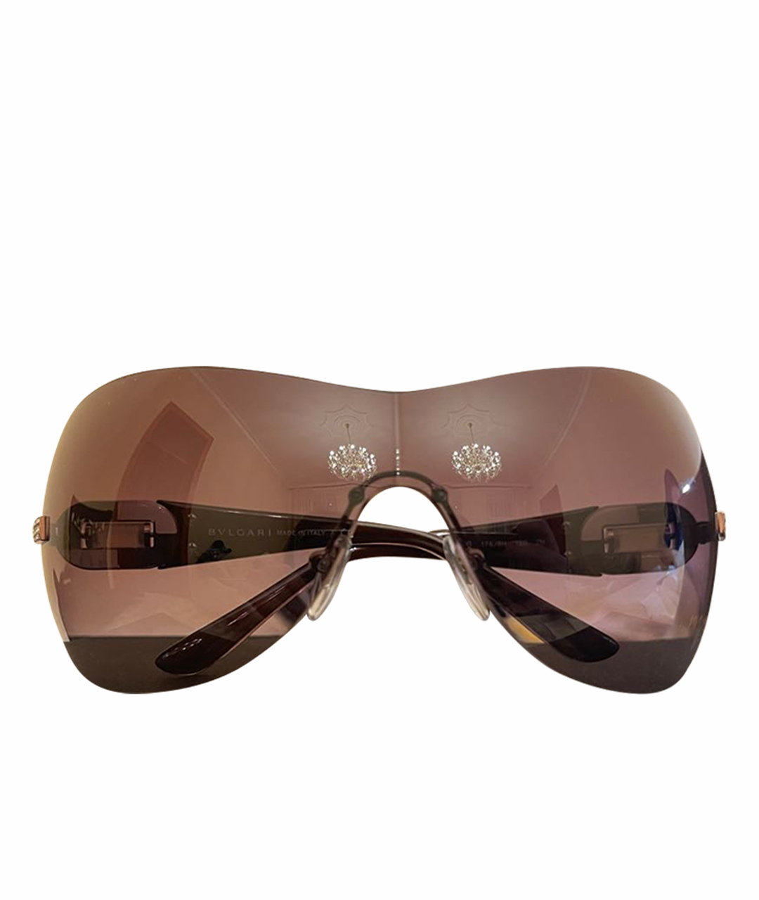 BVLGARI Коричневые пластиковые солнцезащитные очки, фото 1