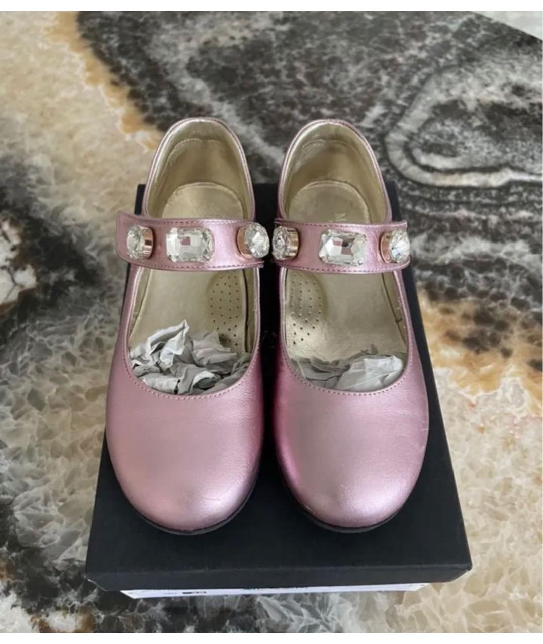 MONNALISA Розовые кожаные туфли, фото 2