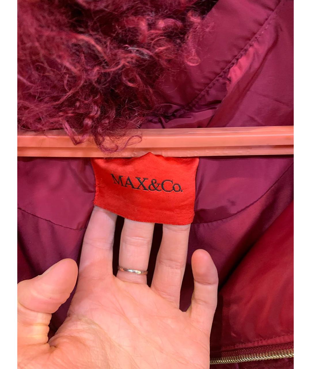 MAX&CO Бордовый полиэстеровый пуховик, фото 3