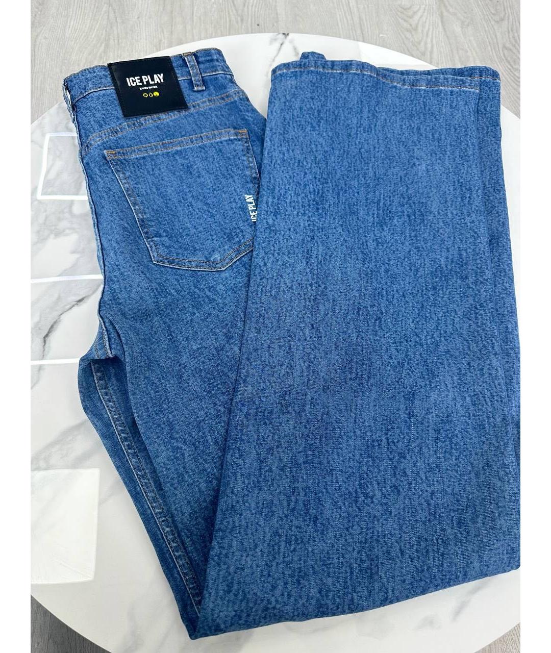 ICE PLAY Синие хлопко-полиэстеровые прямые джинсы, фото 4