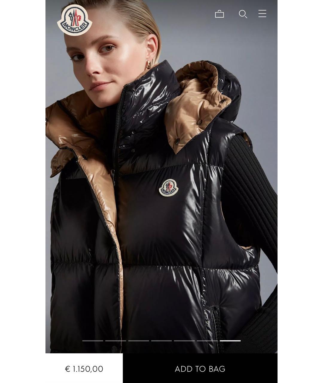 MONCLER Черный жилет, фото 5