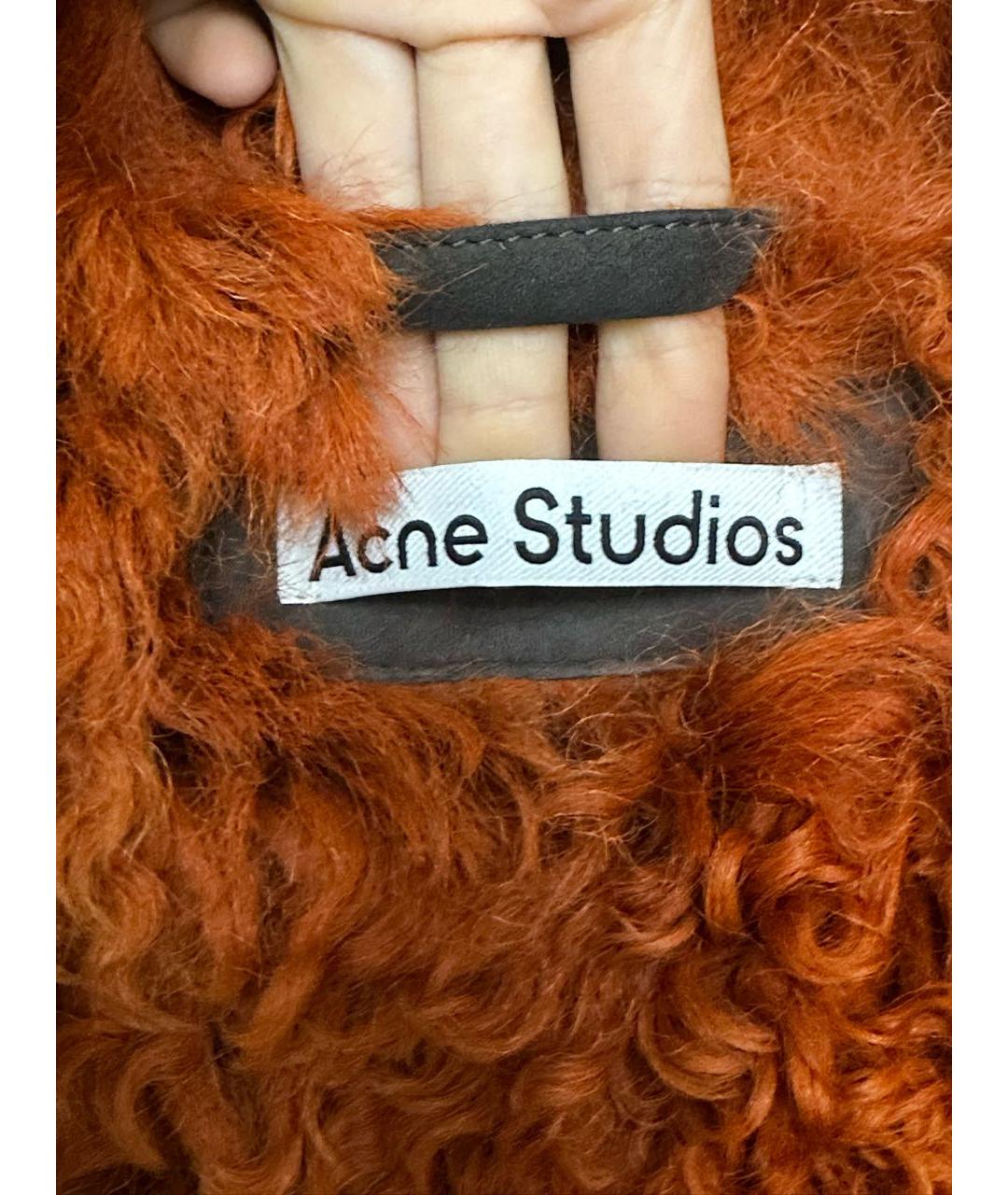 ACNE STUDIOS Бордовая кожаная дубленка, фото 5
