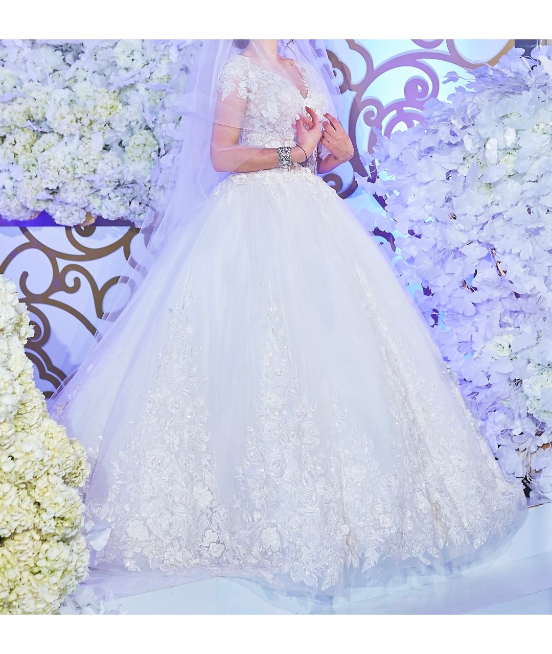 ZUHAIR MURAD Белое кружевное свадебное платье, фото 4