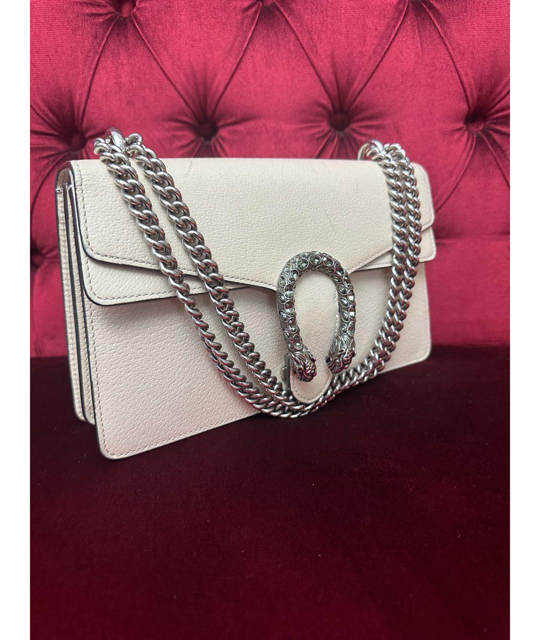 GUCCI Бежевая кожаная сумка через плечо, фото 2