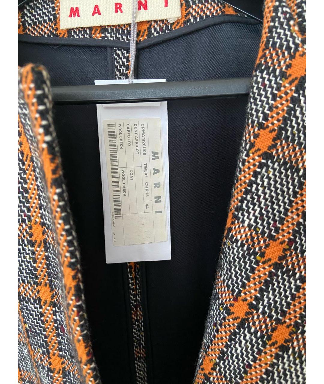 MARNI Оранжевое шерстяное пальто, фото 3