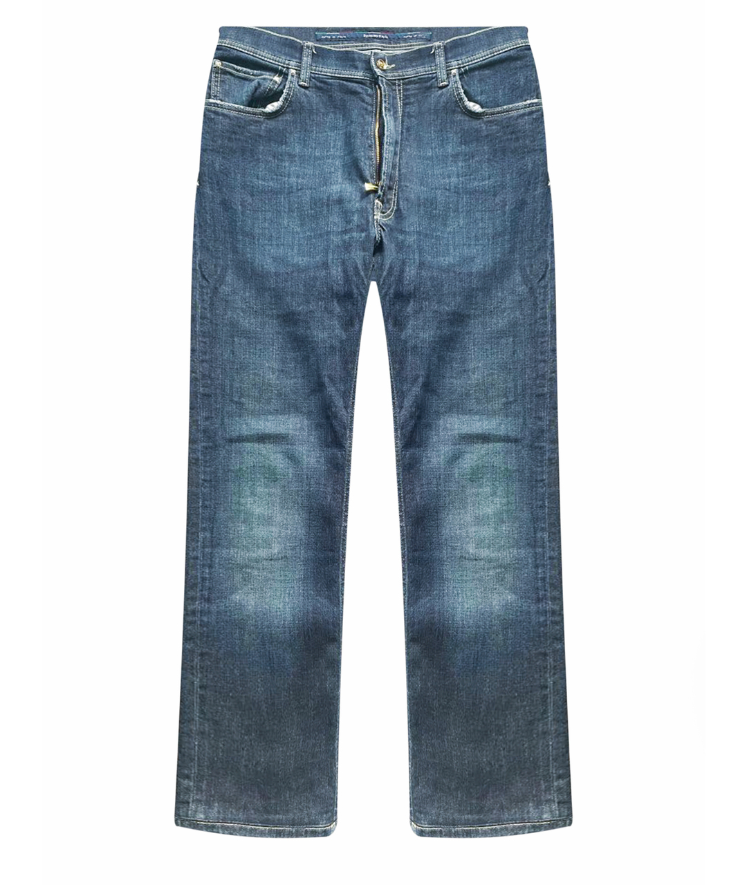 STEFANO RICCI Темно-синие хлопковые прямые джинсы, фото 1