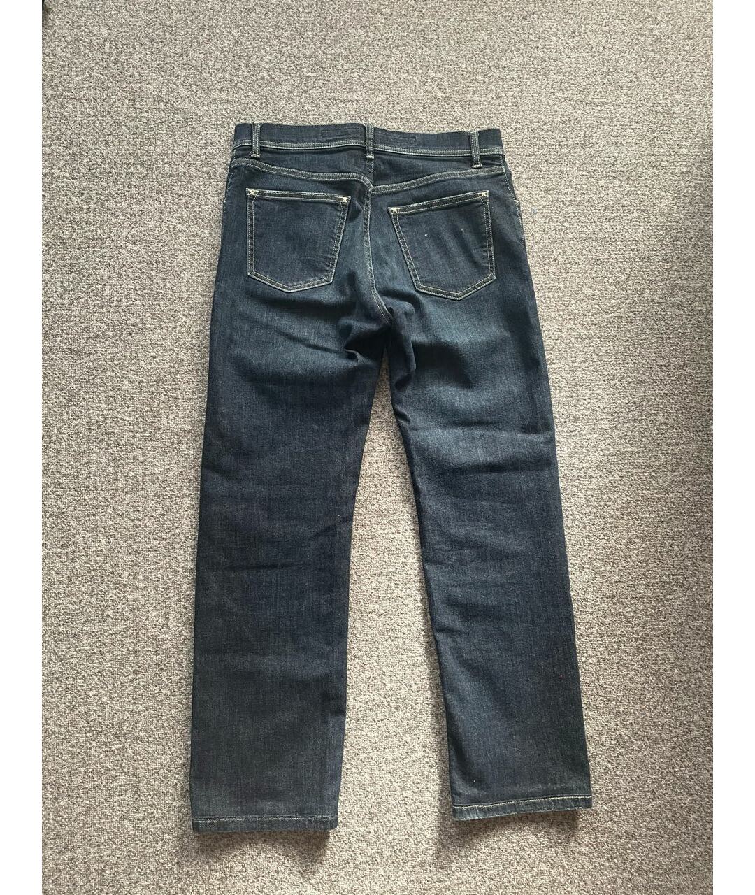 STEFANO RICCI Темно-синие хлопковые прямые джинсы, фото 2