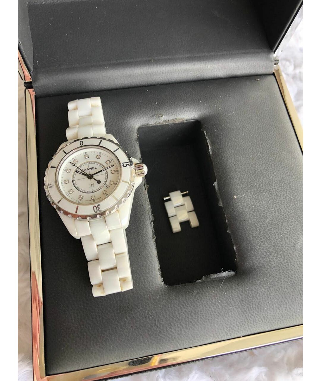 CHANEL PRE-OWNED Белые керамические часы, фото 8