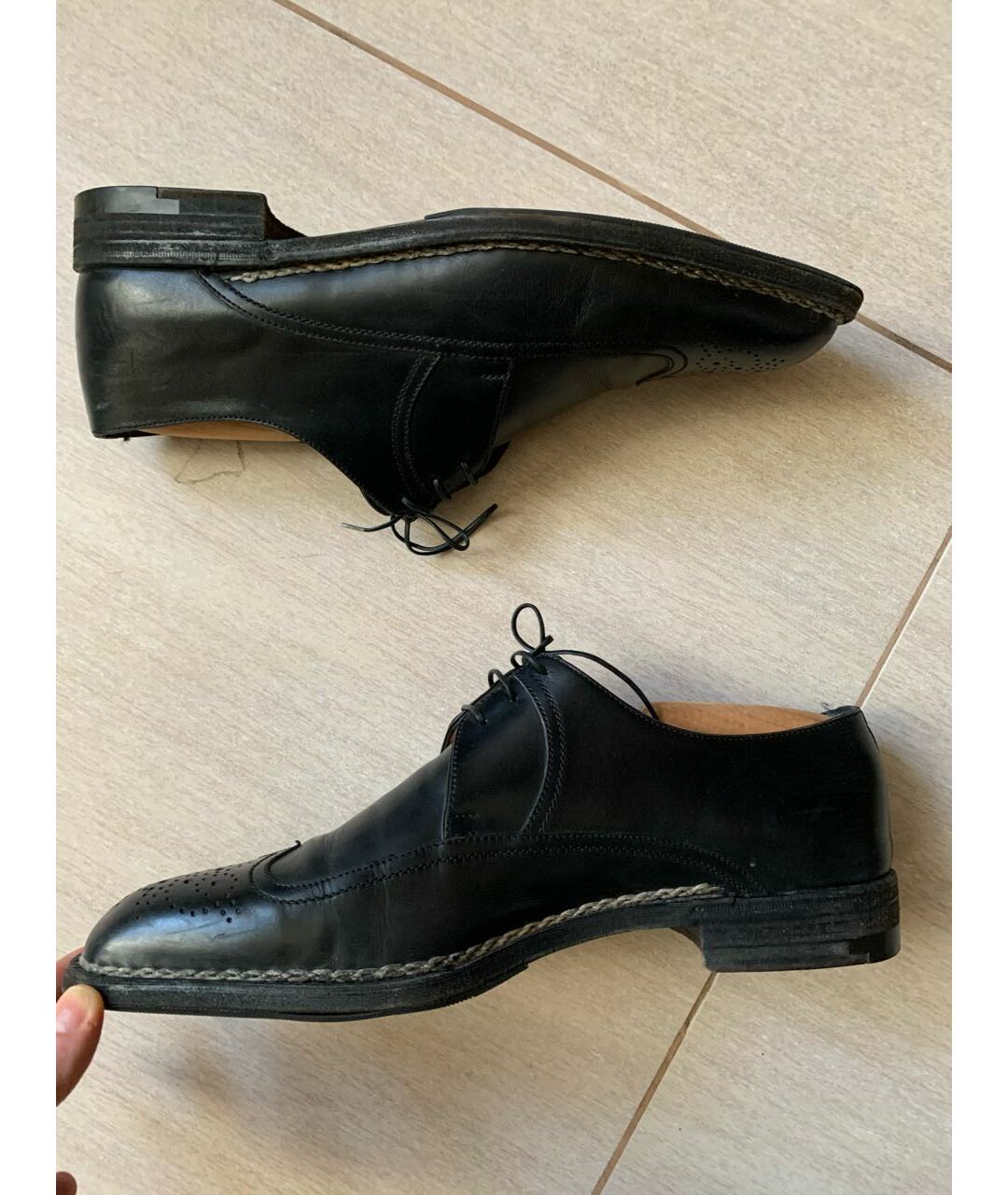 A.TESTONI Черные кожаные туфли, фото 4