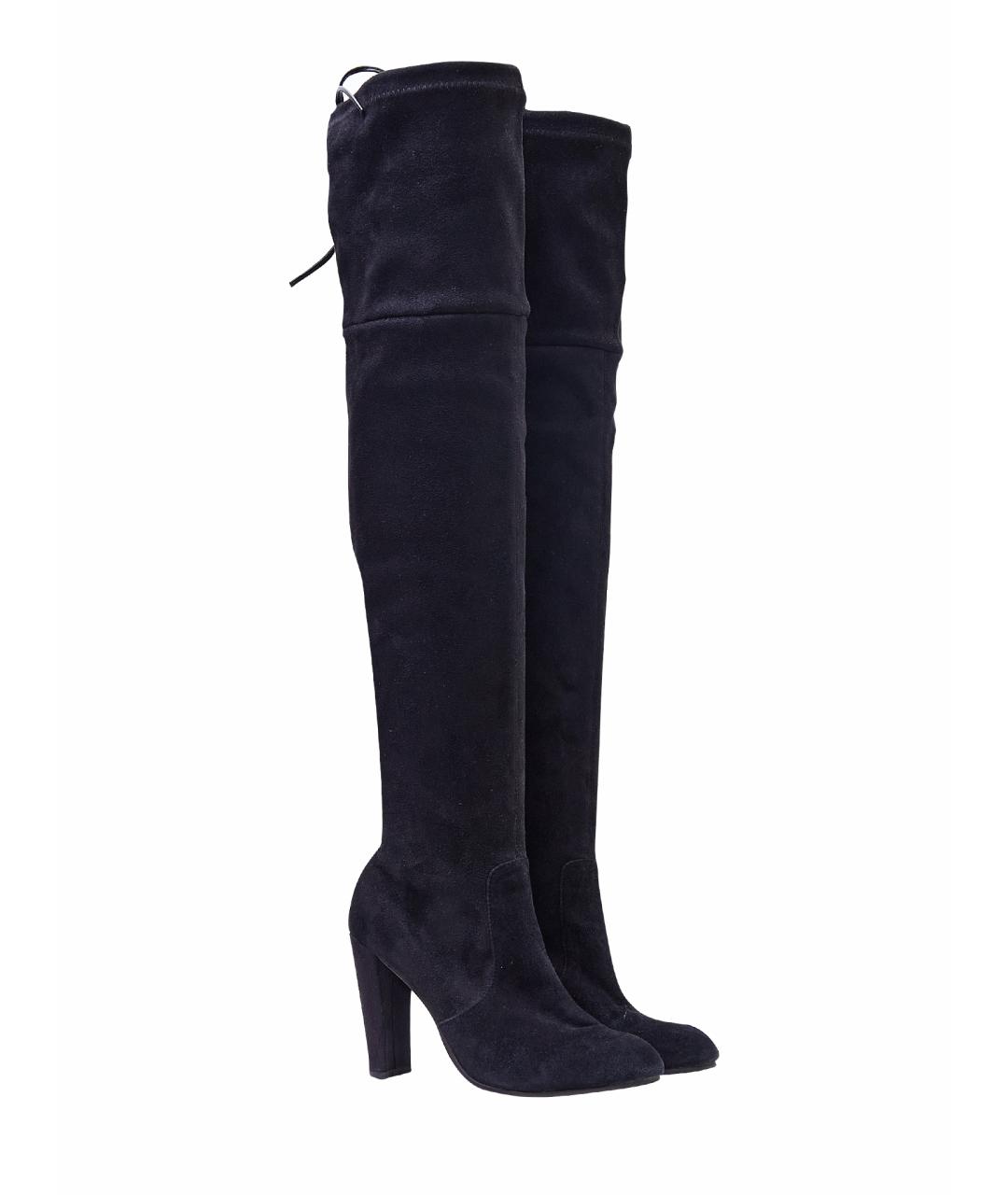 STUART WEITZMAN Черные замшевые сапоги, фото 11