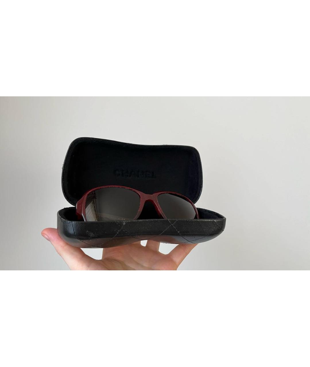 CHANEL PRE-OWNED Бордовые солнцезащитные очки, фото 8