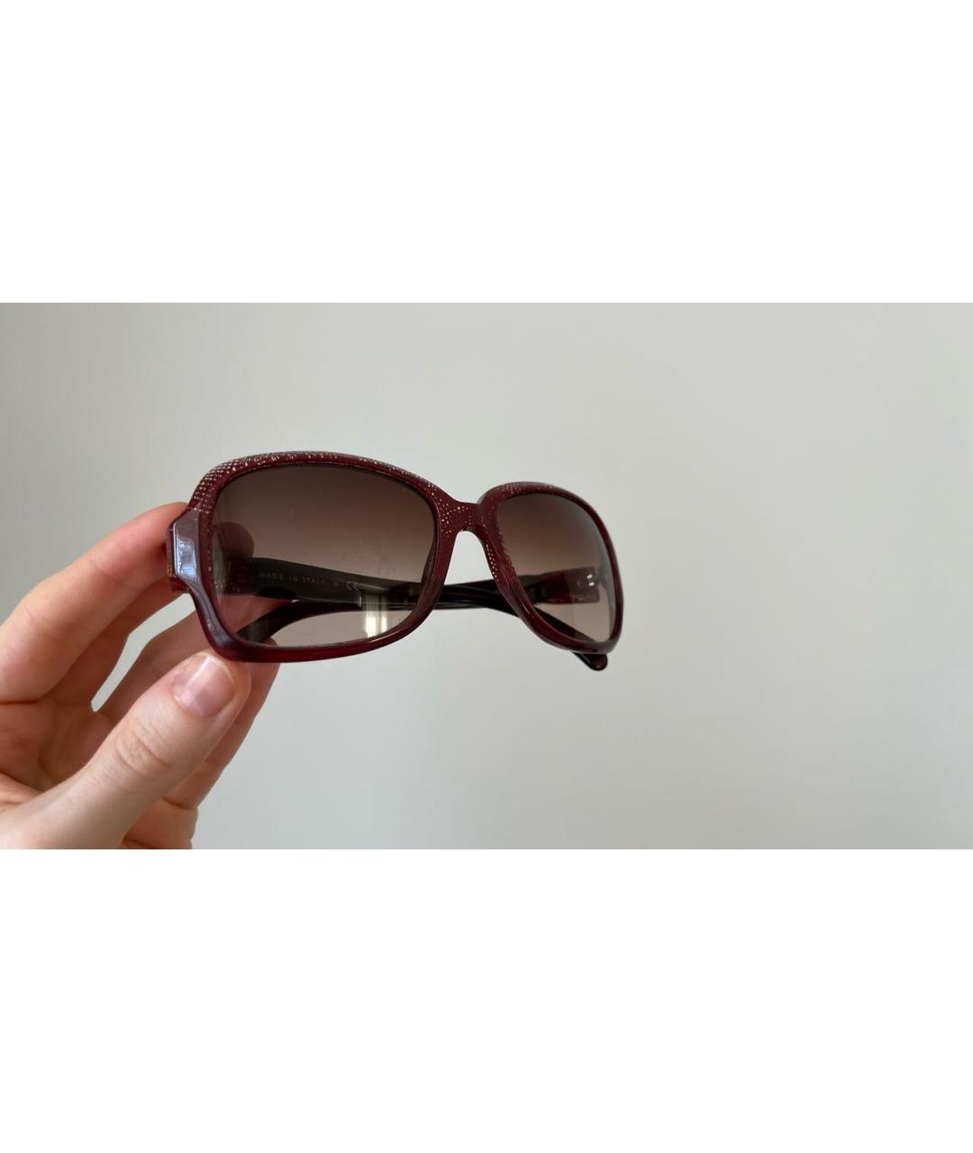 CHANEL PRE-OWNED Бордовые солнцезащитные очки, фото 7