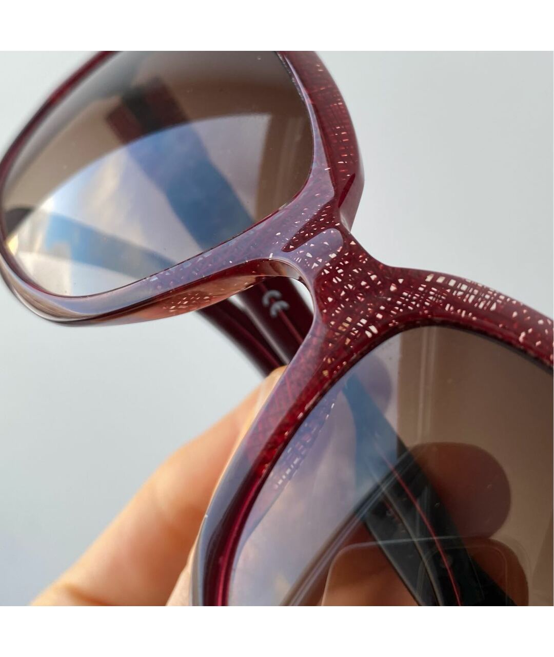 CHANEL PRE-OWNED Бордовые солнцезащитные очки, фото 2