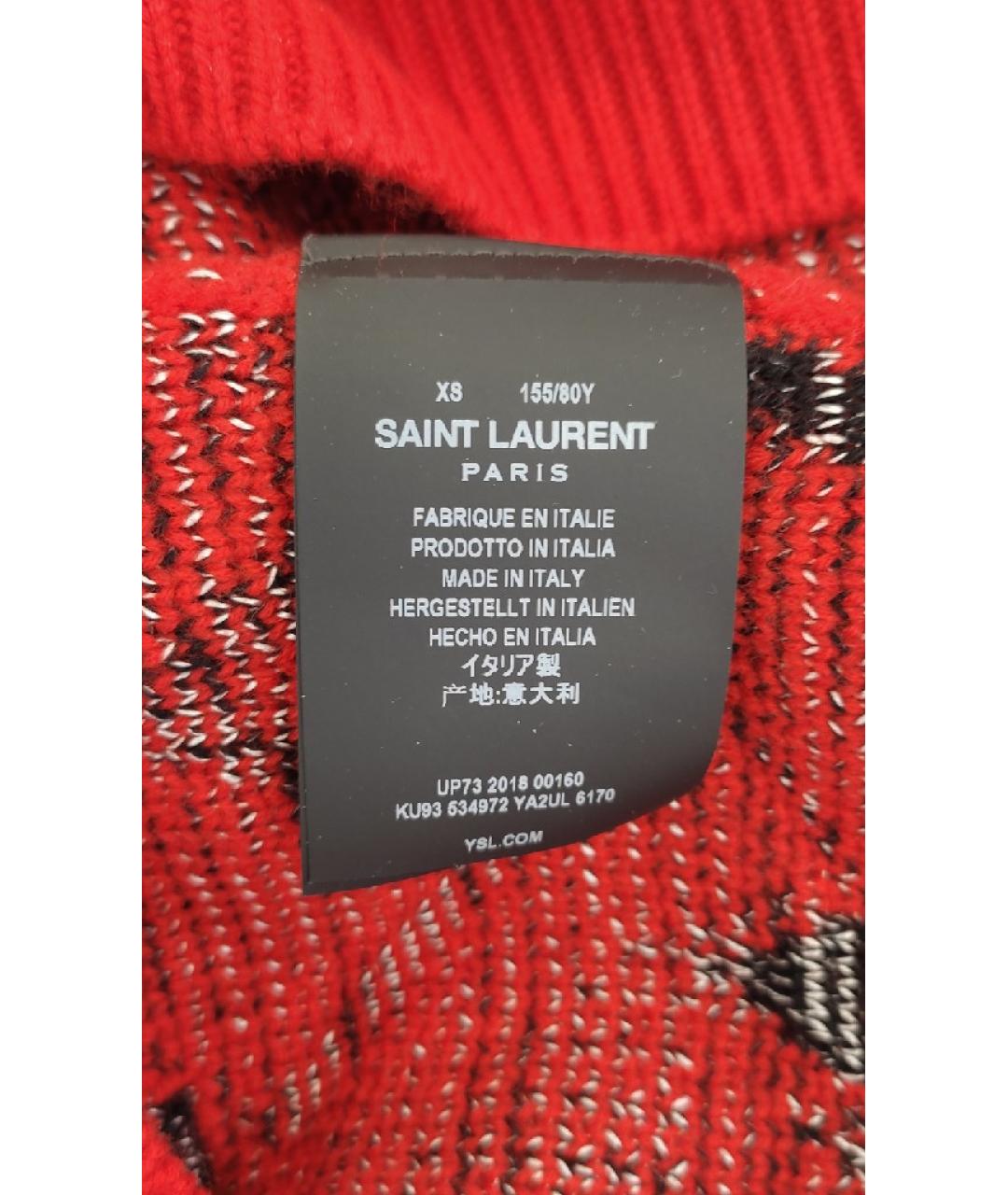 SAINT LAURENT Красный шерстяной джемпер / свитер, фото 6