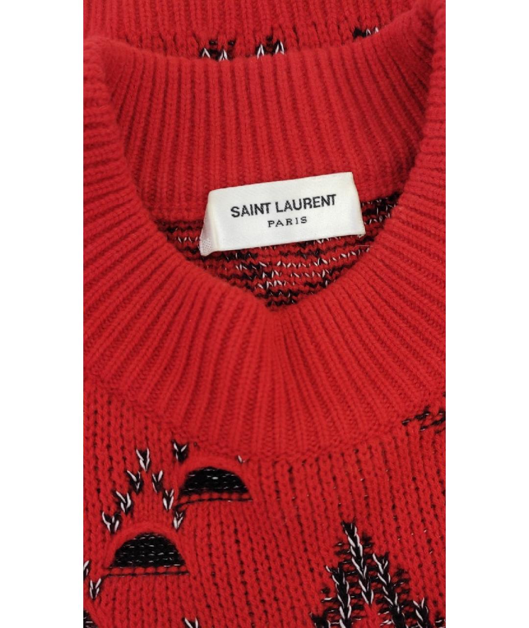 SAINT LAURENT Красный шерстяной джемпер / свитер, фото 4