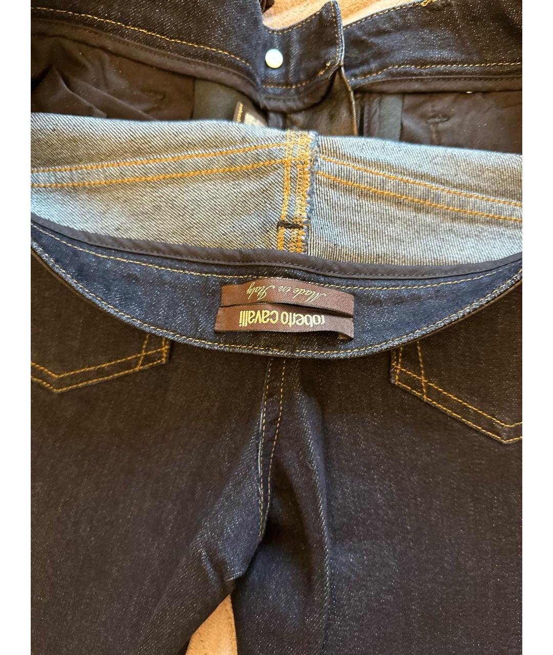 ROBERTO CAVALLI Темно-синие прямые джинсы, фото 3