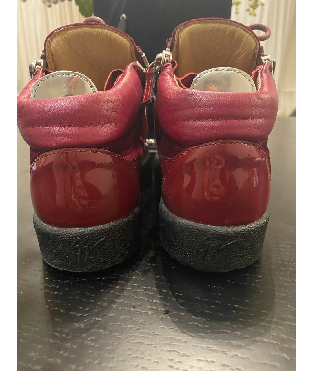 GIUSEPPE ZANOTTI DESIGN Бордовые ботинки из лакированной кожи, фото 3