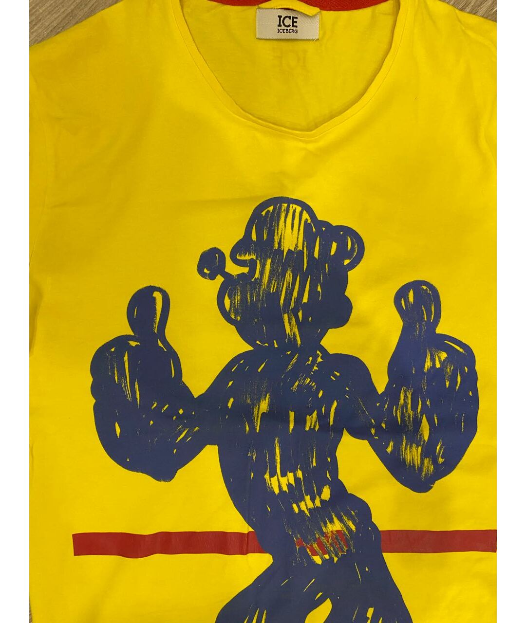 ICEBERG Желтая хлопко-эластановая футболка, фото 2