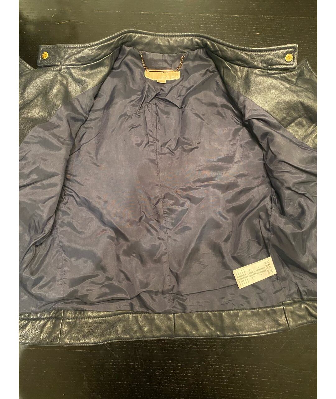MICHAEL MICHAEL KORS Темно-синяя кожаная куртка, фото 4