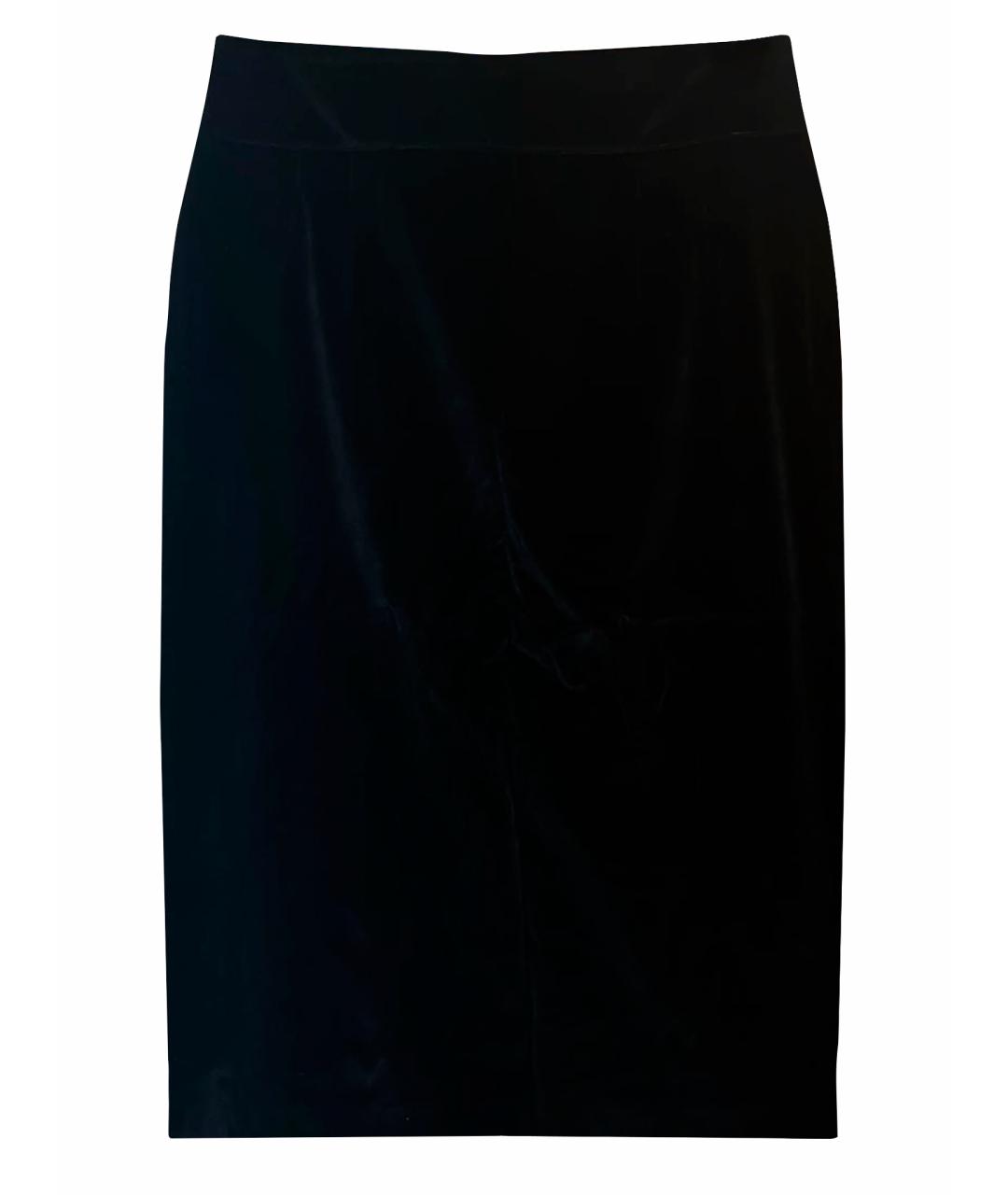 RED VALENTINO Черная бархатная юбка миди, фото 1
