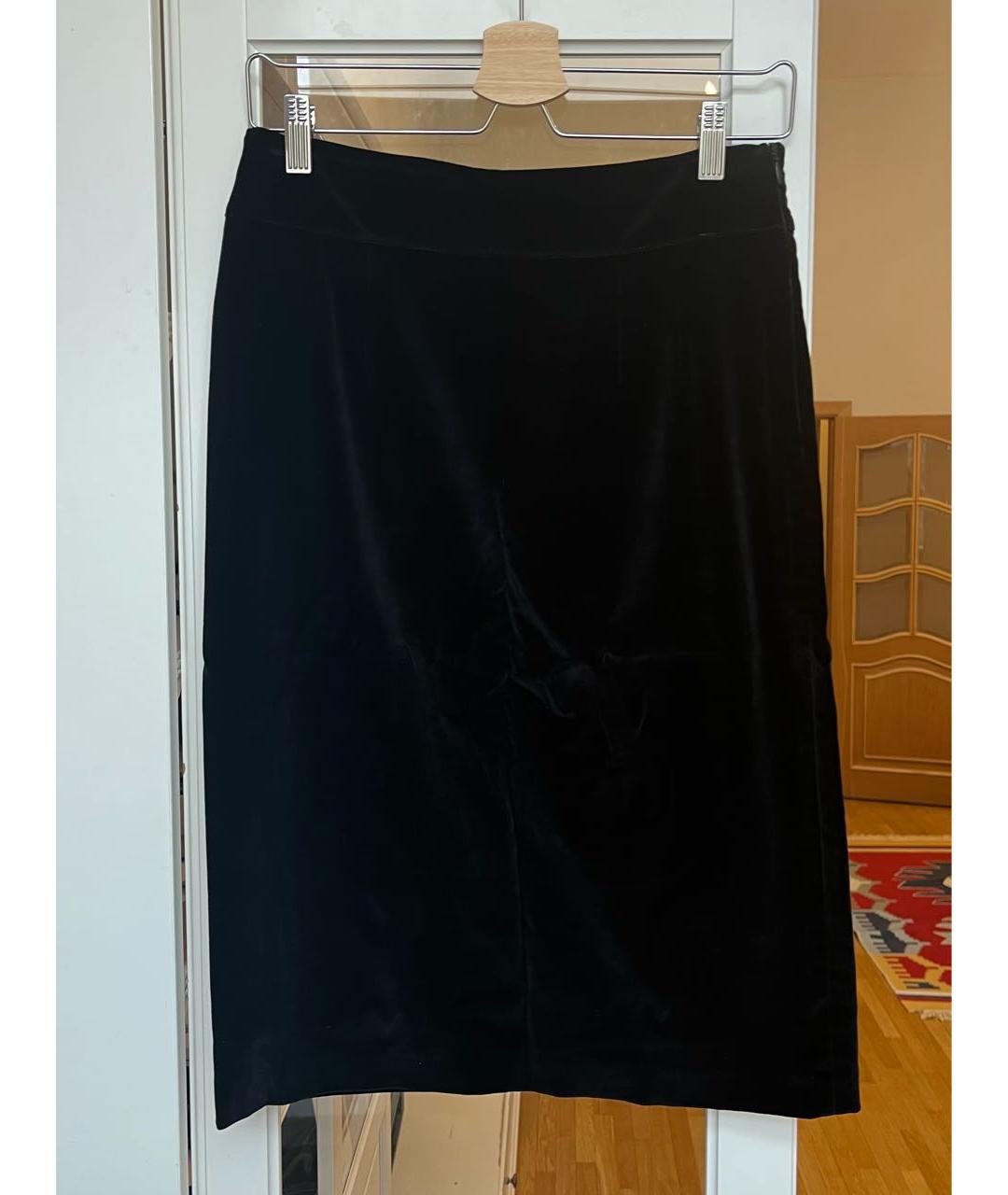 RED VALENTINO Черная бархатная юбка миди, фото 6