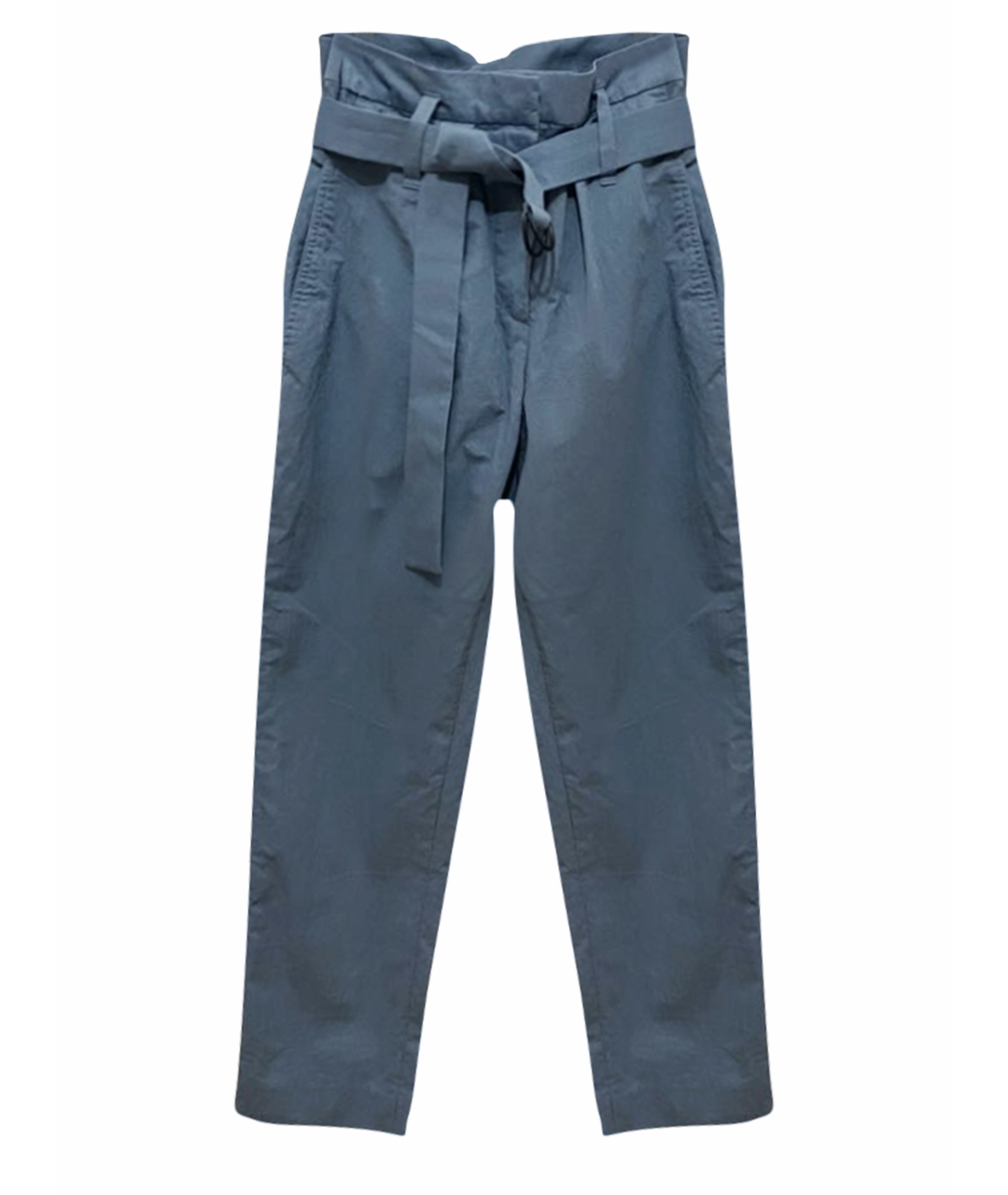 BRUNELLO CUCINELLI Голубые хлопковые прямые брюки, фото 1