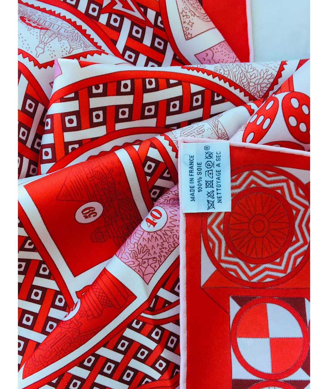 HERMES PRE-OWNED Красный шелковый шарф, фото 2