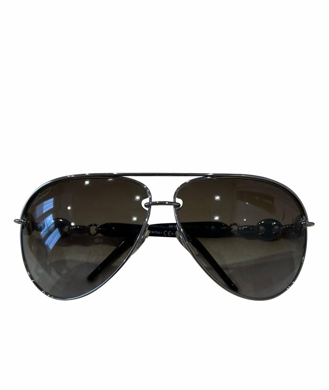 GUCCI Серебряные металлические солнцезащитные очки, фото 1