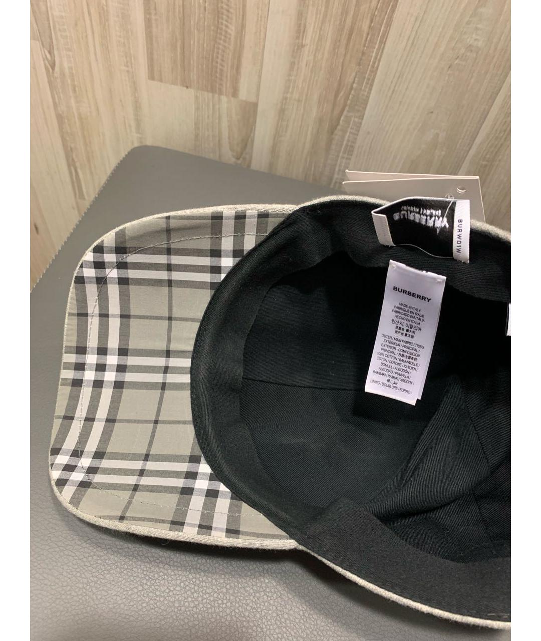 BURBERRY Серая хлопковая кепка/бейсболка, фото 5